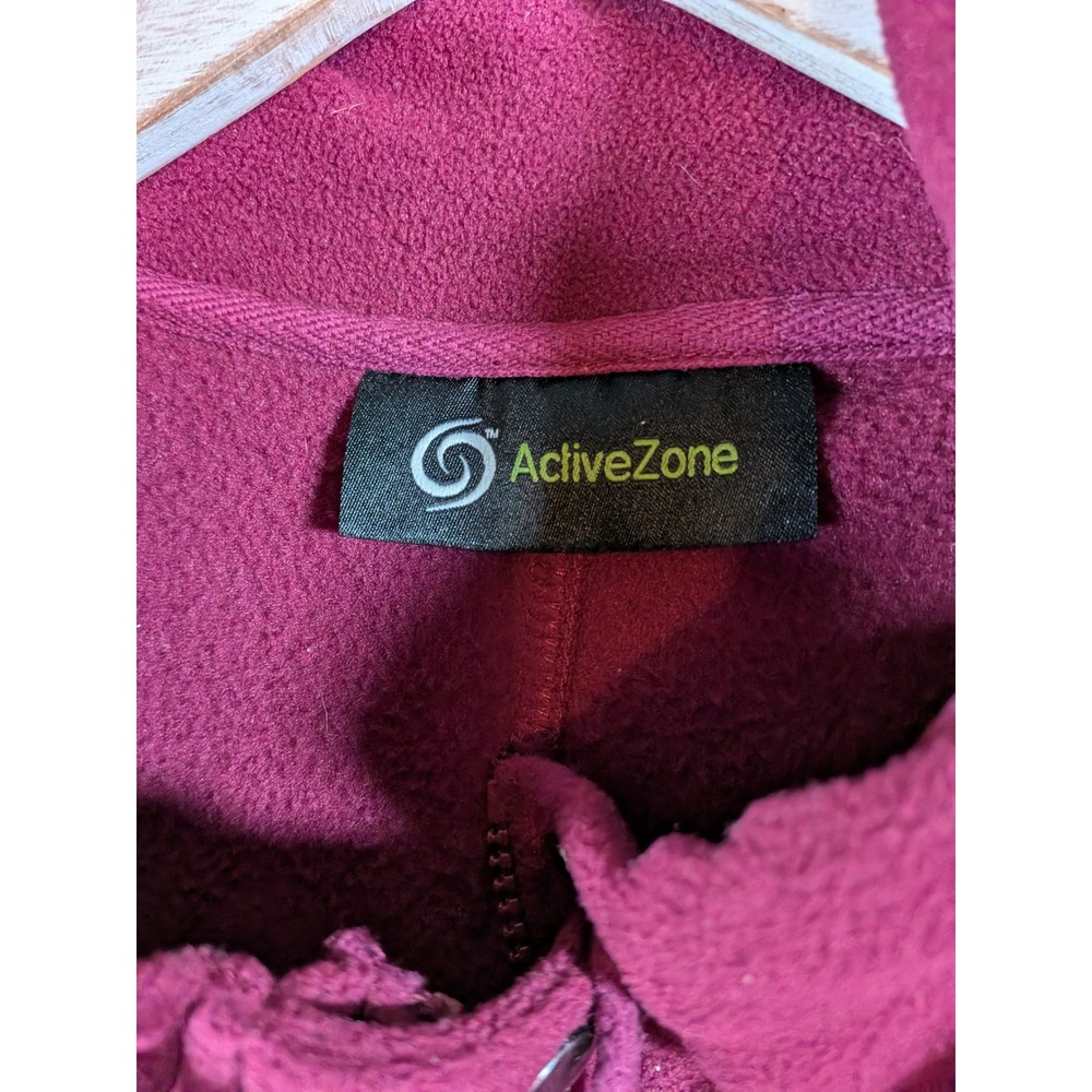 ActiveZone Women Berry Purple Fleece Full Zip Snap Jacket Funnel Neck 2-3x - Picture 2 of 5
